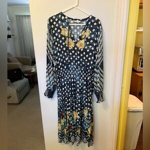 Johnny Was Ciaga Mixed-Print Maxi Coverup